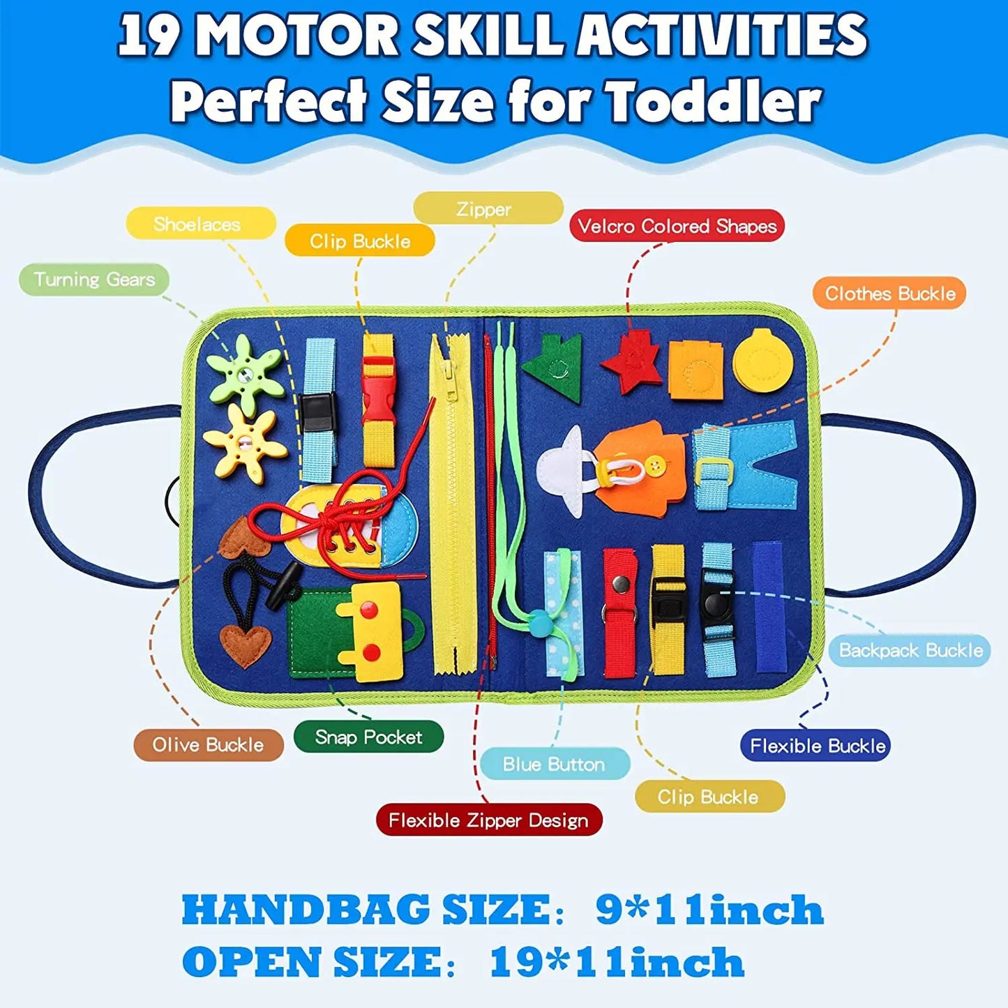 Montessori Busy Board for Toddlers — Fine Motor Activity Board