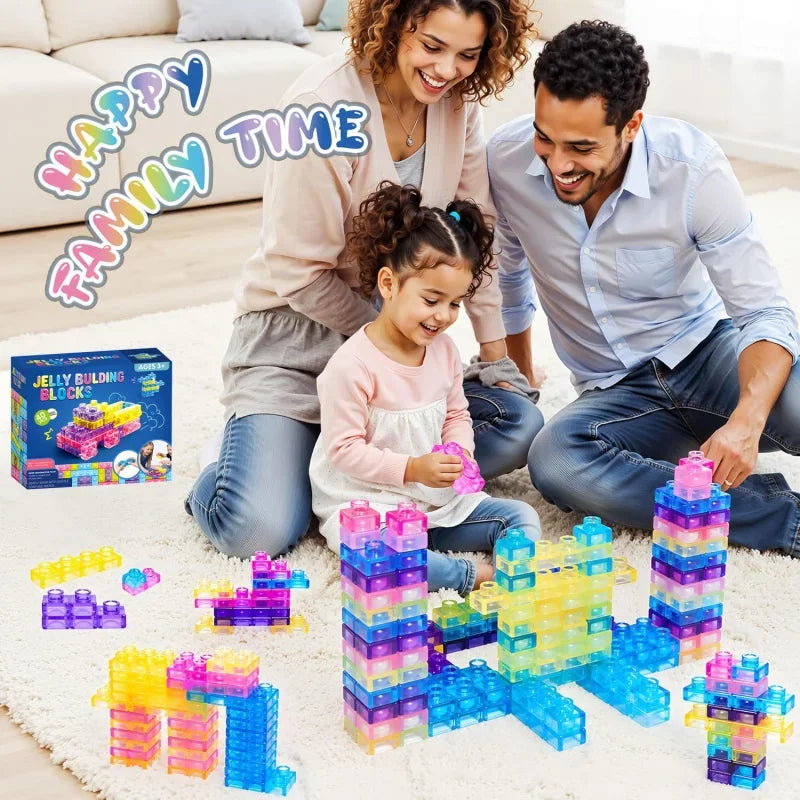 40 piece sensory soft building blocks set for kids ages 3 and up in assorted colours