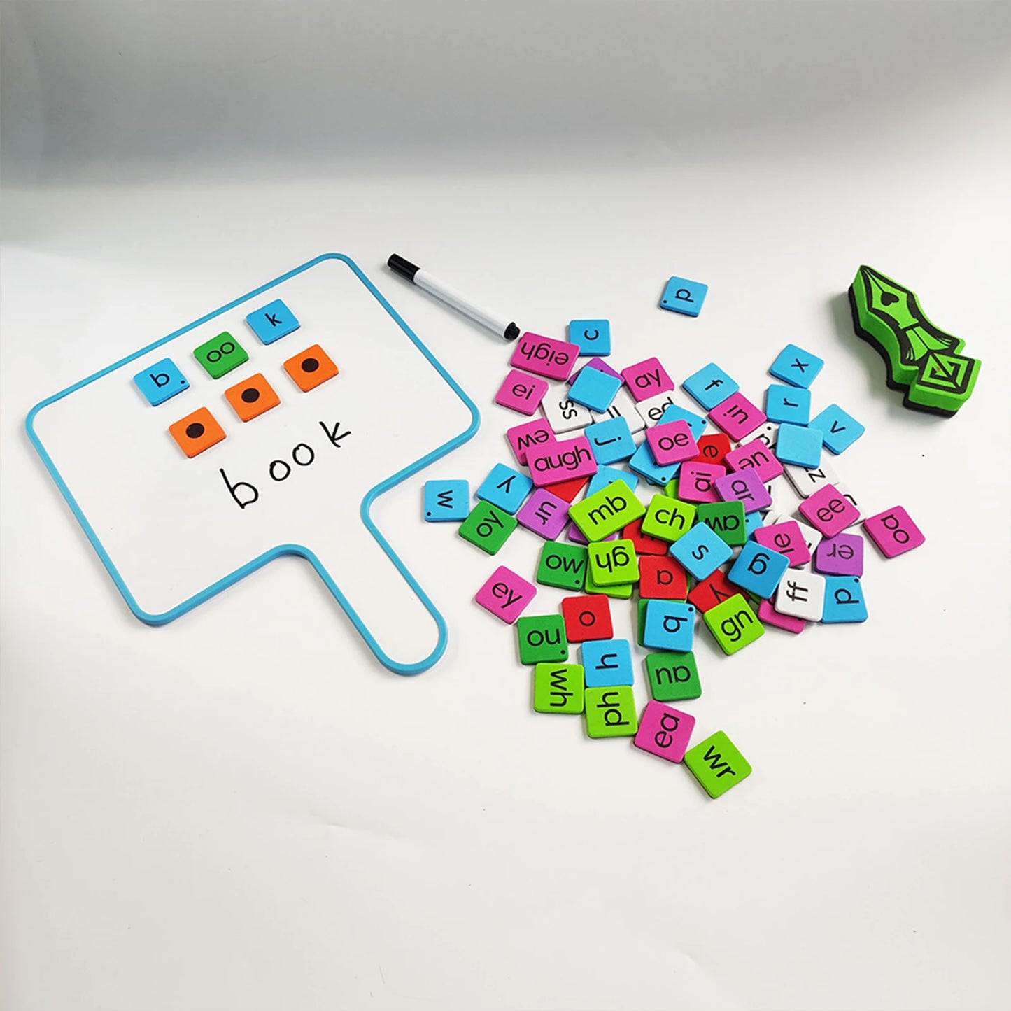 Magnetic Wooden Alphabet & Number Tiles — 60-Piece Set