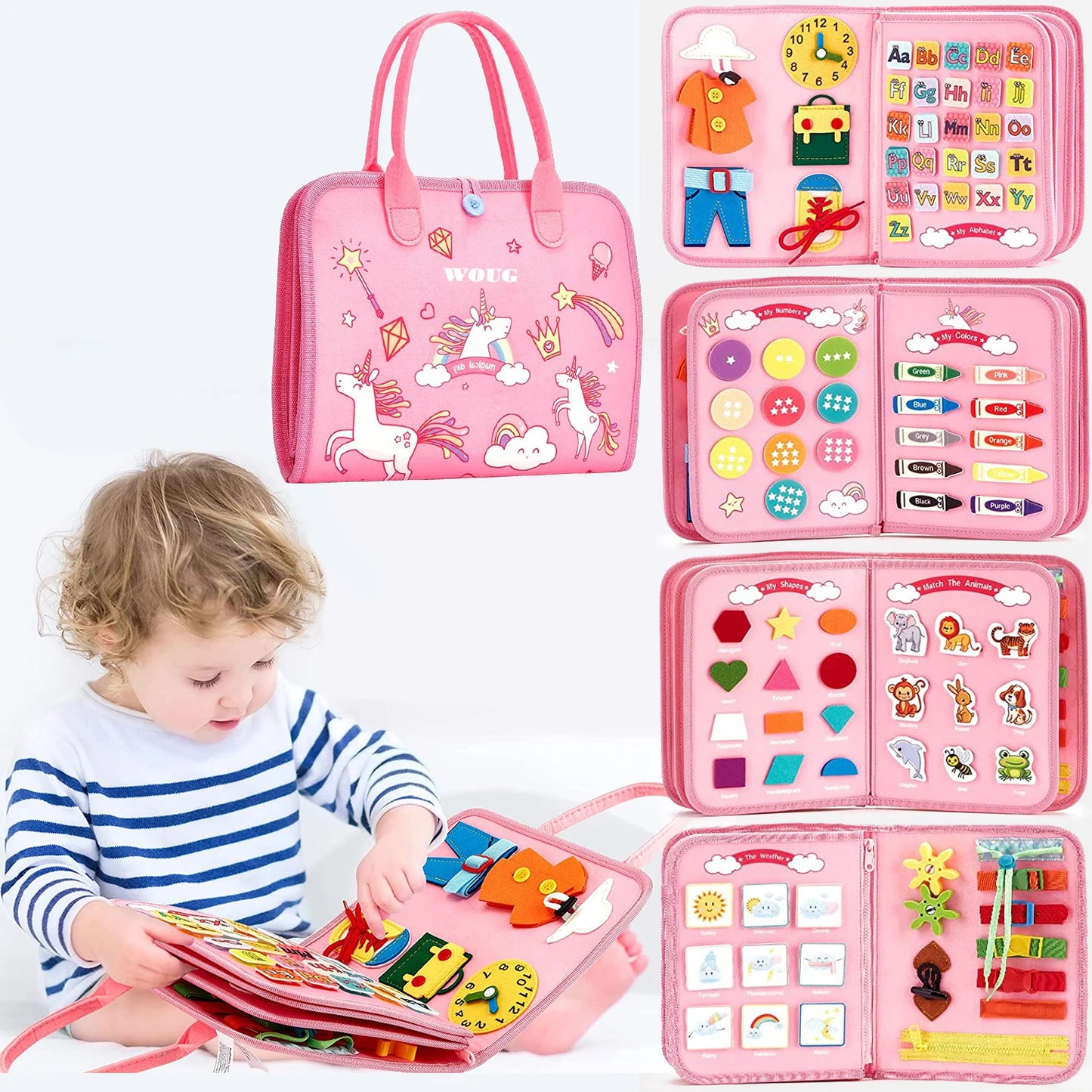 Montessori Busy Board for Toddlers — Fine Motor Activity Board
